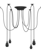vidaXL Závěsné svítidlo se 6 držáků lamp E27 černé metal