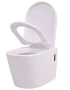 vidaXL Závěsné WC keramické bílé