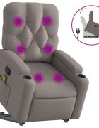 vidaXL Zvedací masážní polohovací křeslo taupe textil