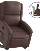 vidaXL Zvedací polohovací křeslo hnědé umělá kůže