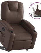 vidaXL Zvedací polohovací křeslo hnědé umělá kůže