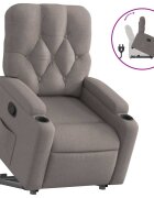 vidaXL Zvedací polohovací křeslo taupe textil