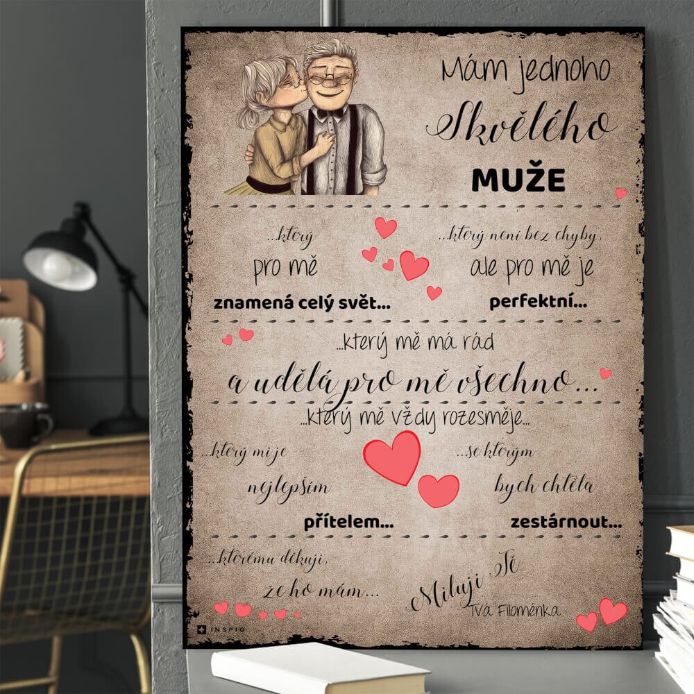 INSPIO Dárky pro muže - Vyznání lásky od manželky - tabulka na stěnu
