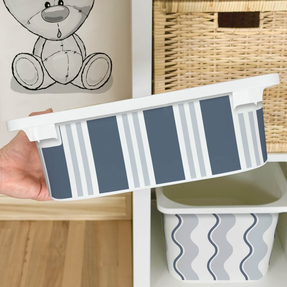 INSPIO Designová samolepka na box IKEA TROFAST – Ocean Teal geometrie