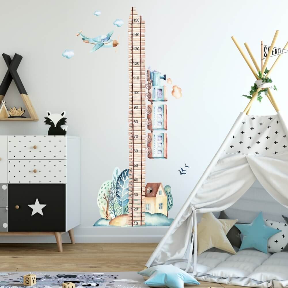 INSPIO Dětský metr na zeď - Vláček pro kluky