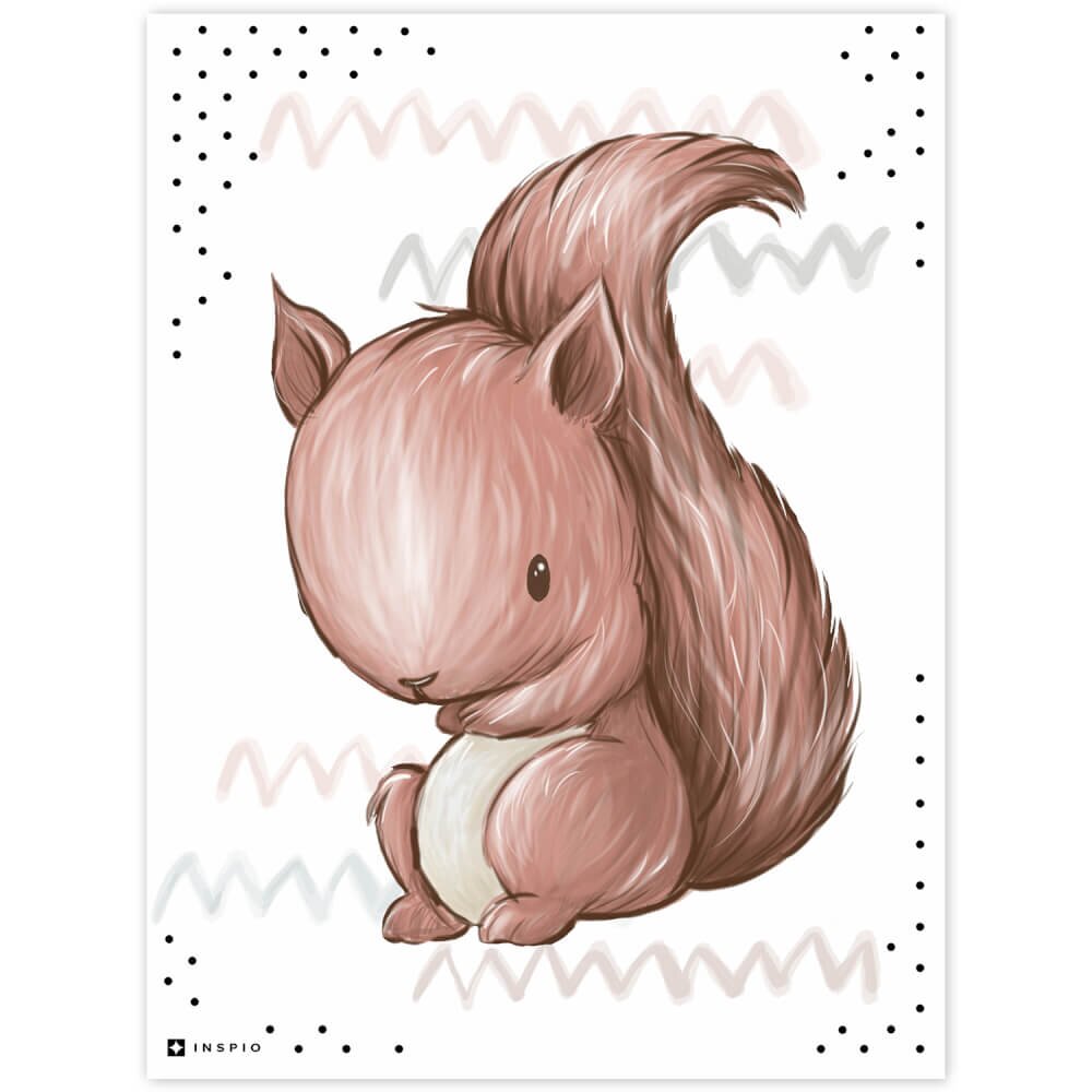 INSPIO Dětský obraz na stěnu - Veverka
