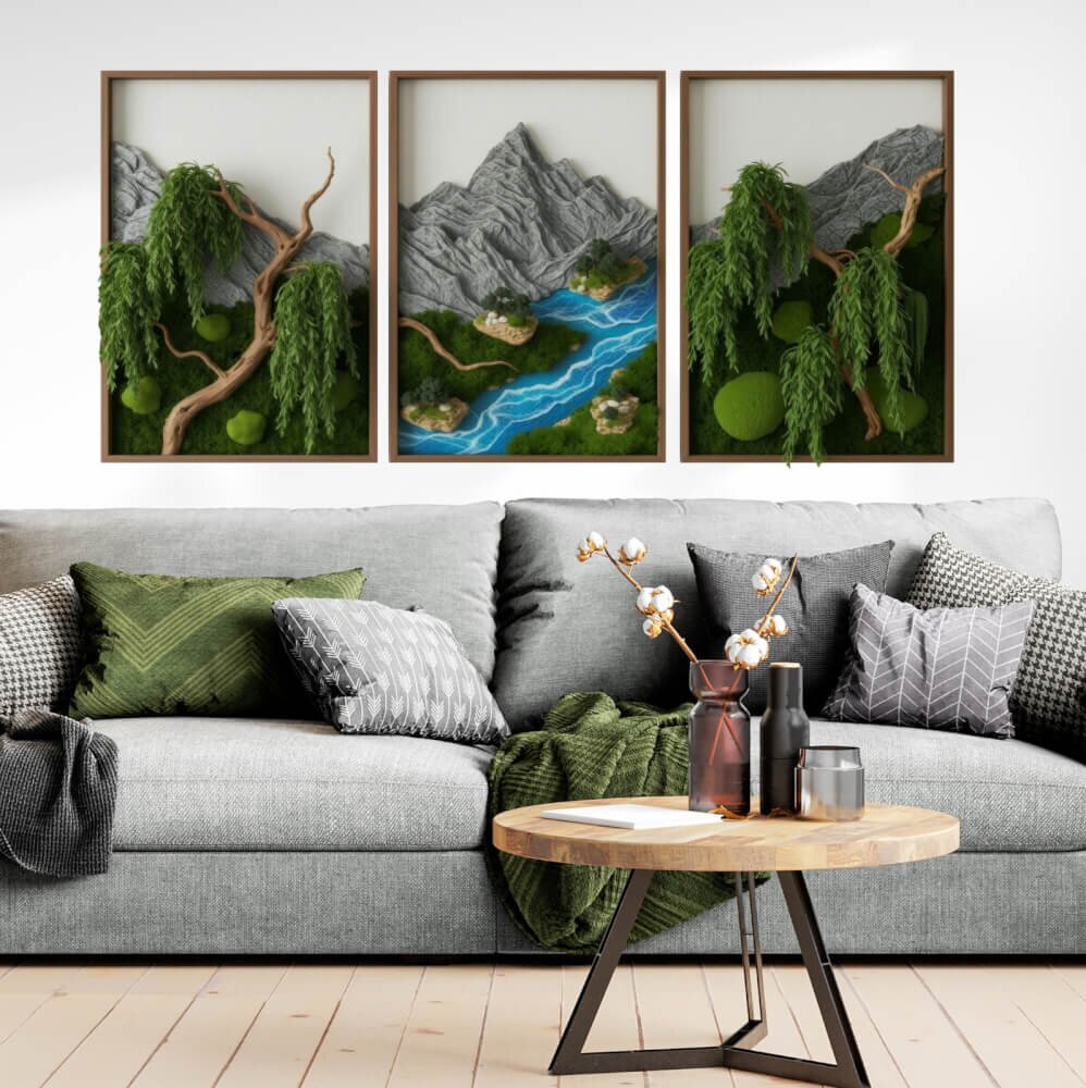 INSPIO Kamenné hory - Vícedílná samolepka na zeď
