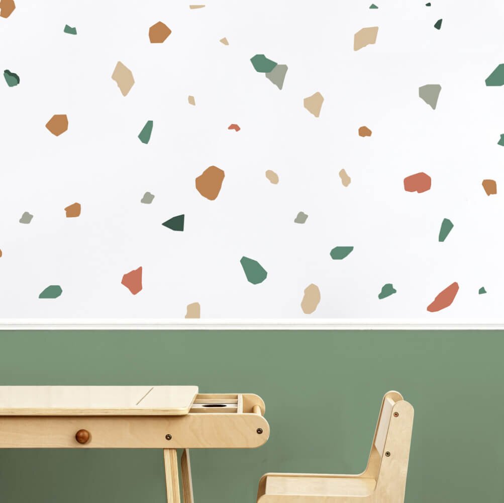 INSPIO Moderní samolepky do dětského pokoje - Terrazzo skvrny