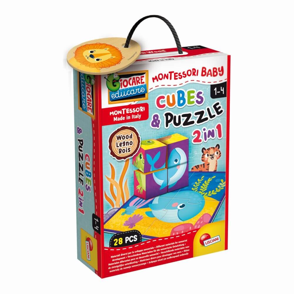 INSPIO MONTESSORI DŘEVĚNÉ KOSTKY A PUZZLE