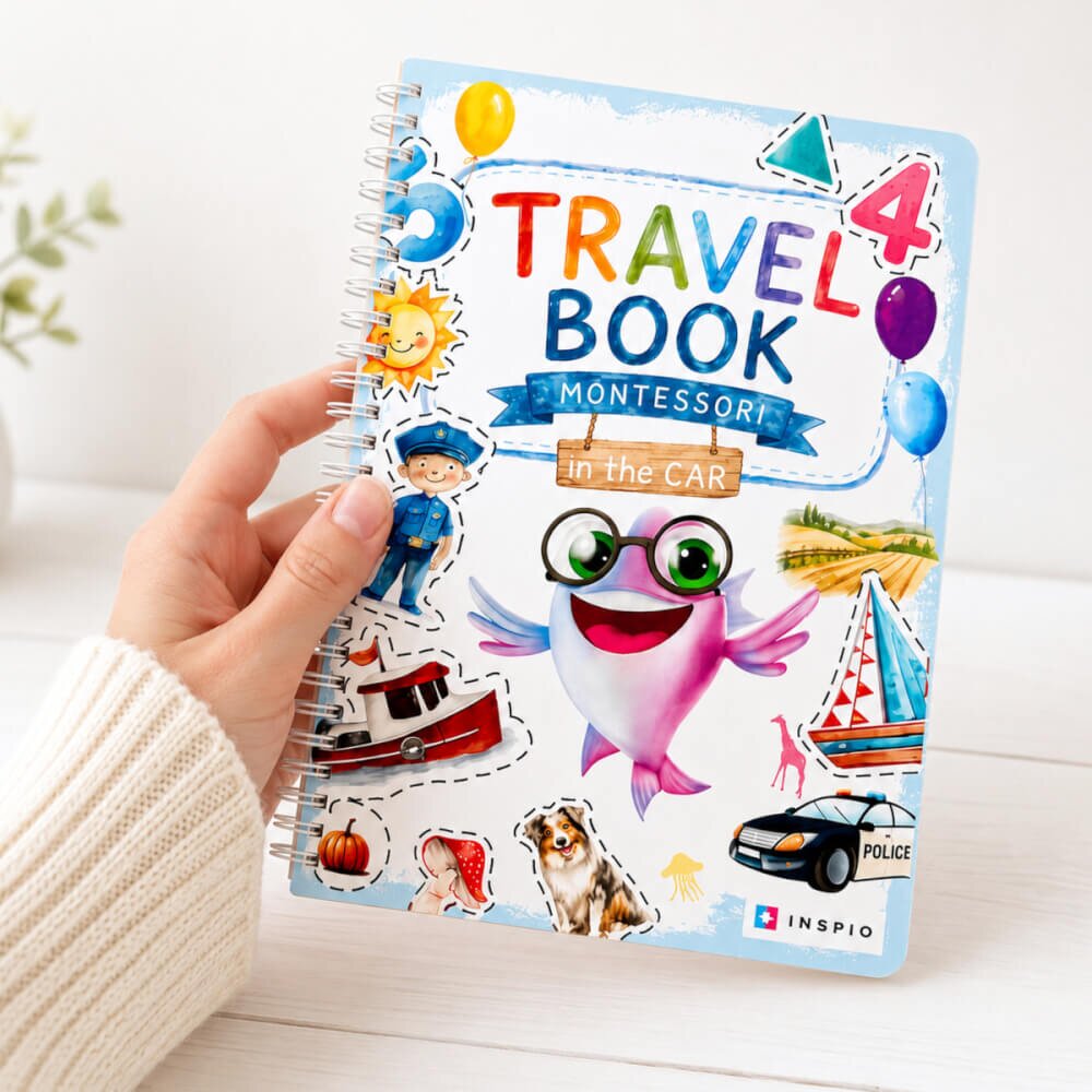 INSPIO Montessori TRAVEL BOOK na cesty – 15 stran zábavy od