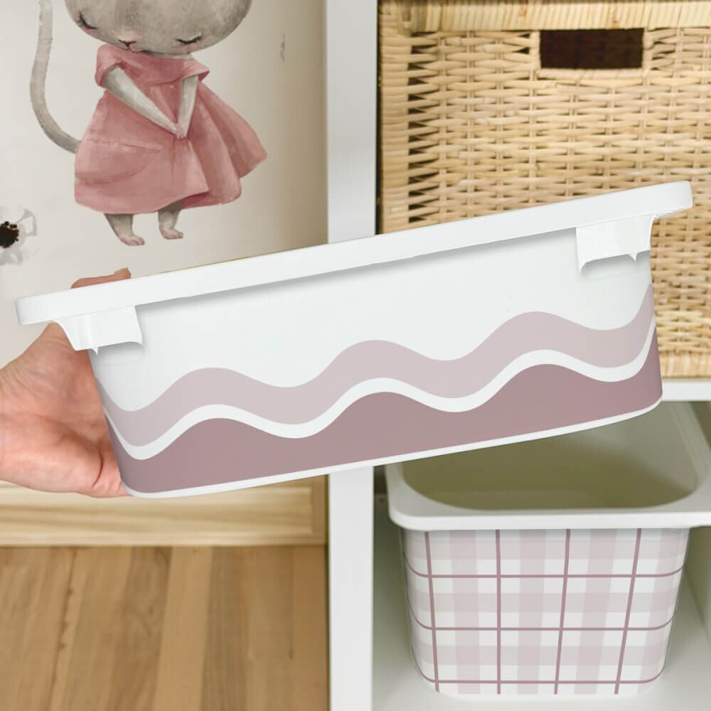 INSPIO Nálepka na box IKEA TROFAST – Blush Pink geometrické vzory