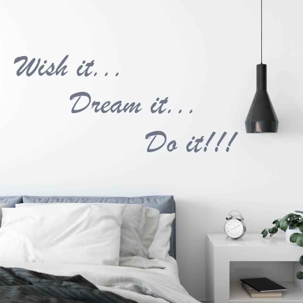 INSPIO Nálepka na zeď - Wish it dream it do it (citát na zeď)