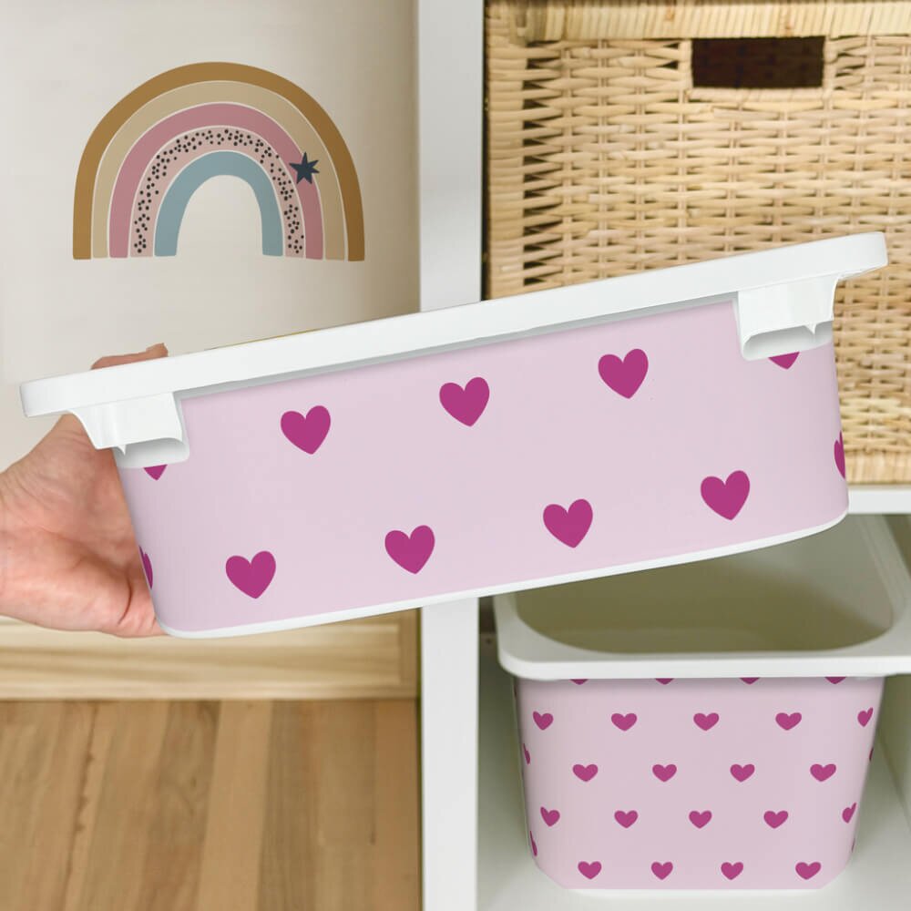 INSPIO Nálepka pro IKEA TROFAST box - Fuchsiově růžové srdce