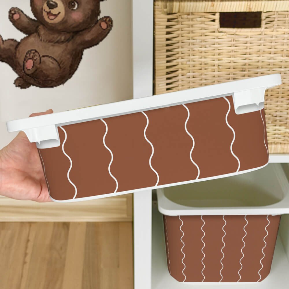 INSPIO Nálepka pro IKEA TROFAST box - Hnědé vlny