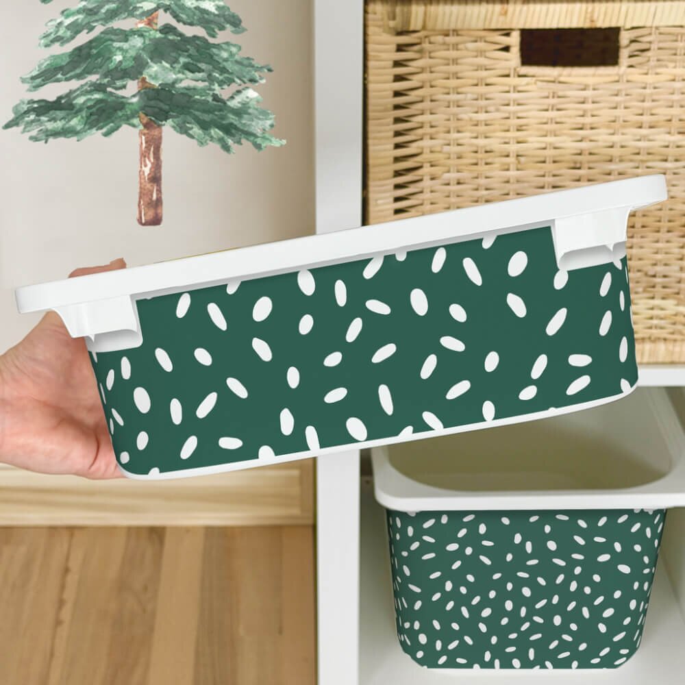 INSPIO Nálepka pro IKEA TROFAST box - Moss green BOHO pattern