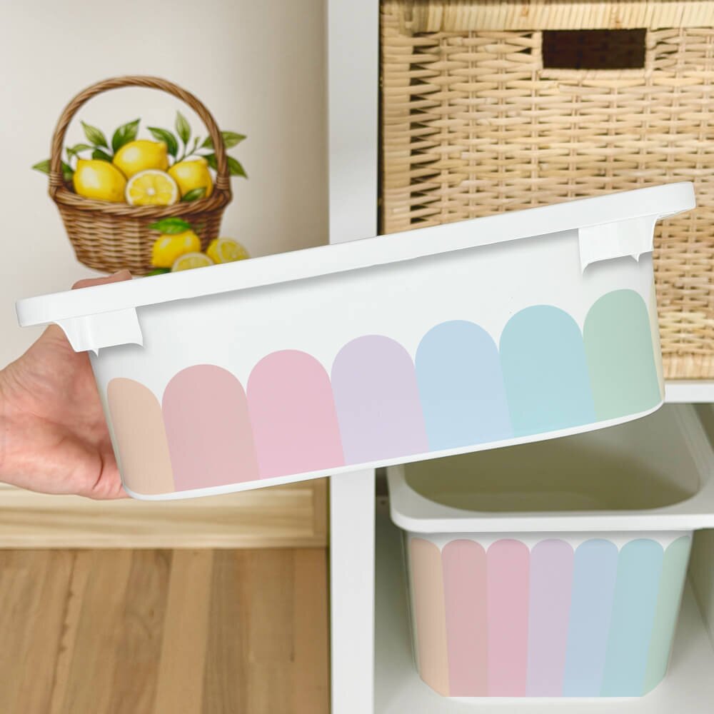 INSPIO Nálepka pro IKEA TROFAST box - Pastelové oblouky (duha)