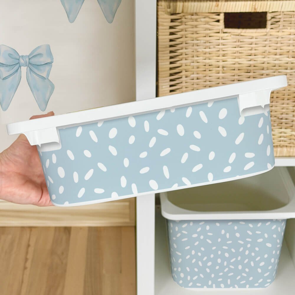 INSPIO Nálepka pro IKEA TROFAST box - světle modrá BOHO vzor