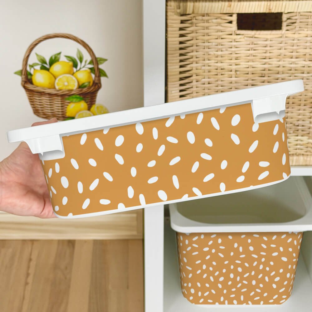 INSPIO Nálepka pro IKEA TROFAST box - Zlatožlutá BOHO vzor