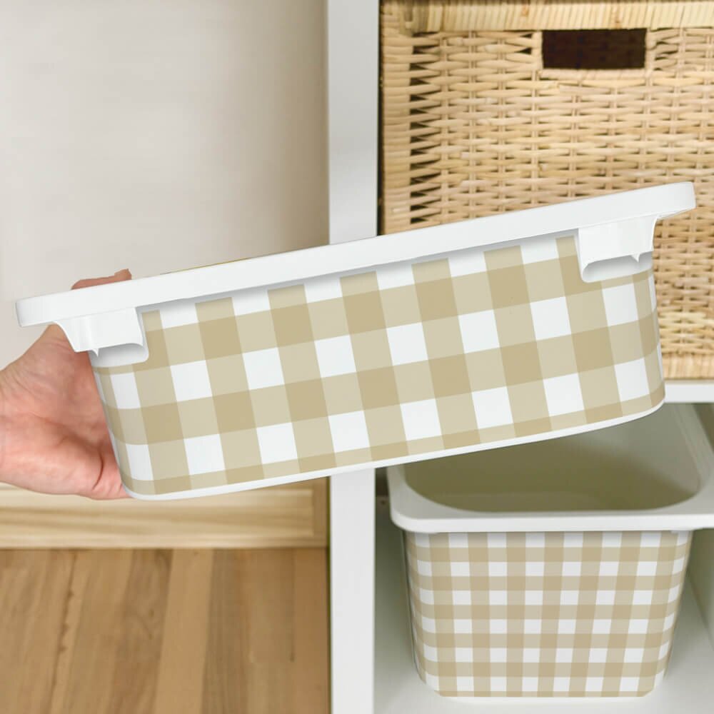 INSPIO Nálepka pro IKEA TROFAST box - Žlutý kostkovaný vzor
