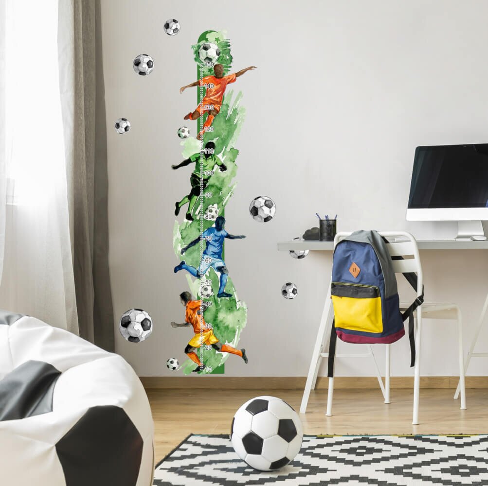 INSPIO Nástěnný měřič do chlapeckého pokoje – Fotbalisté