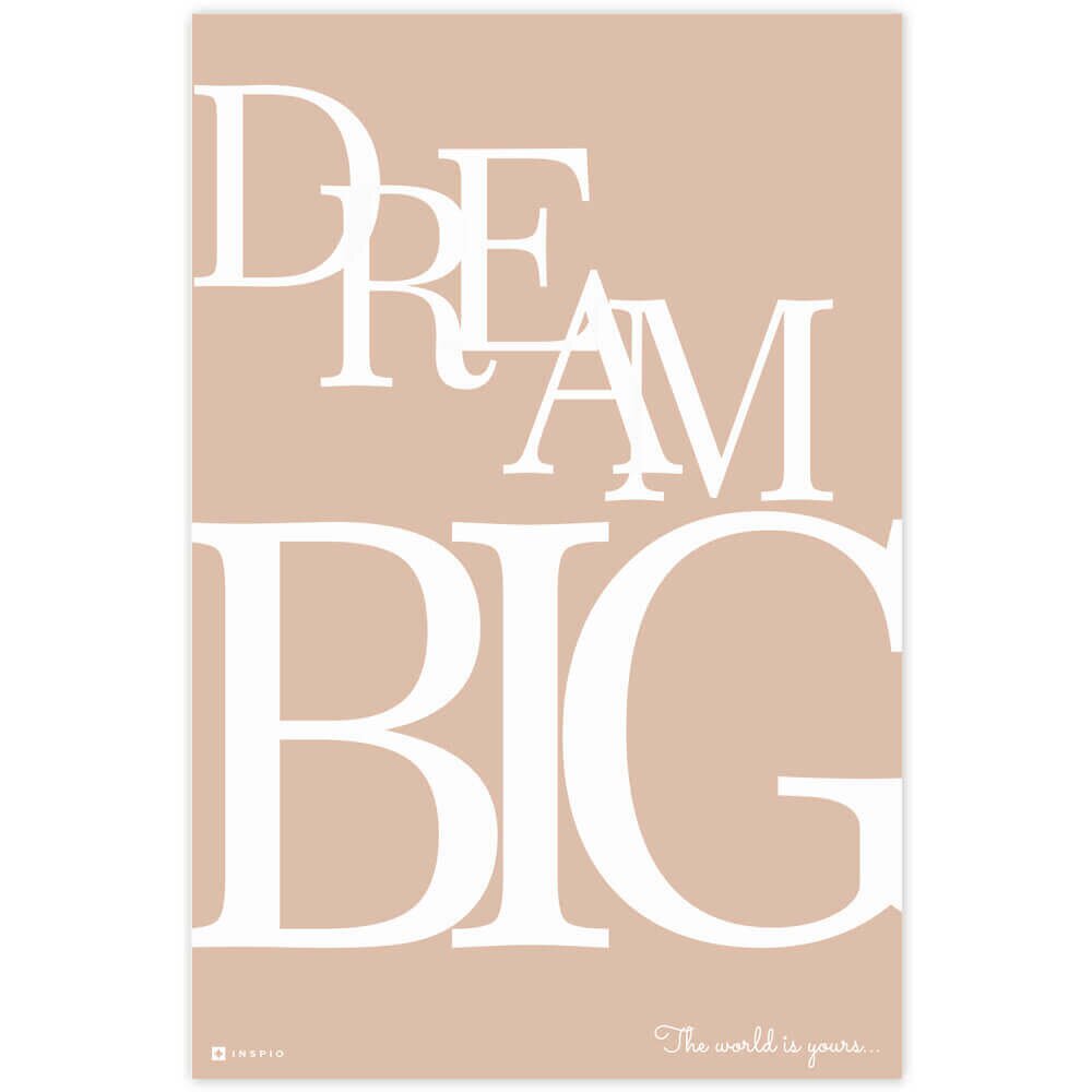 INSPIO Obraz do pokoje DREAM BIG s vlastním textem