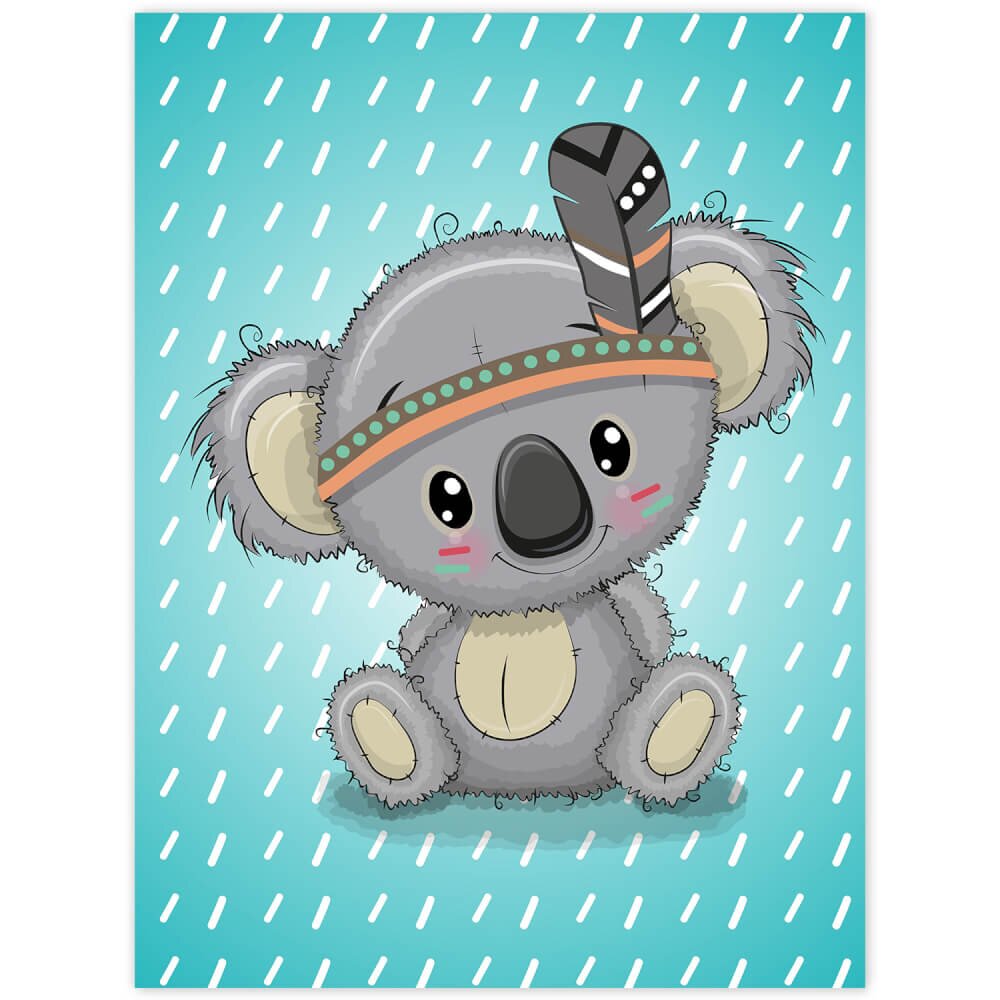 INSPIO Obraz na zeď - koala na modrém