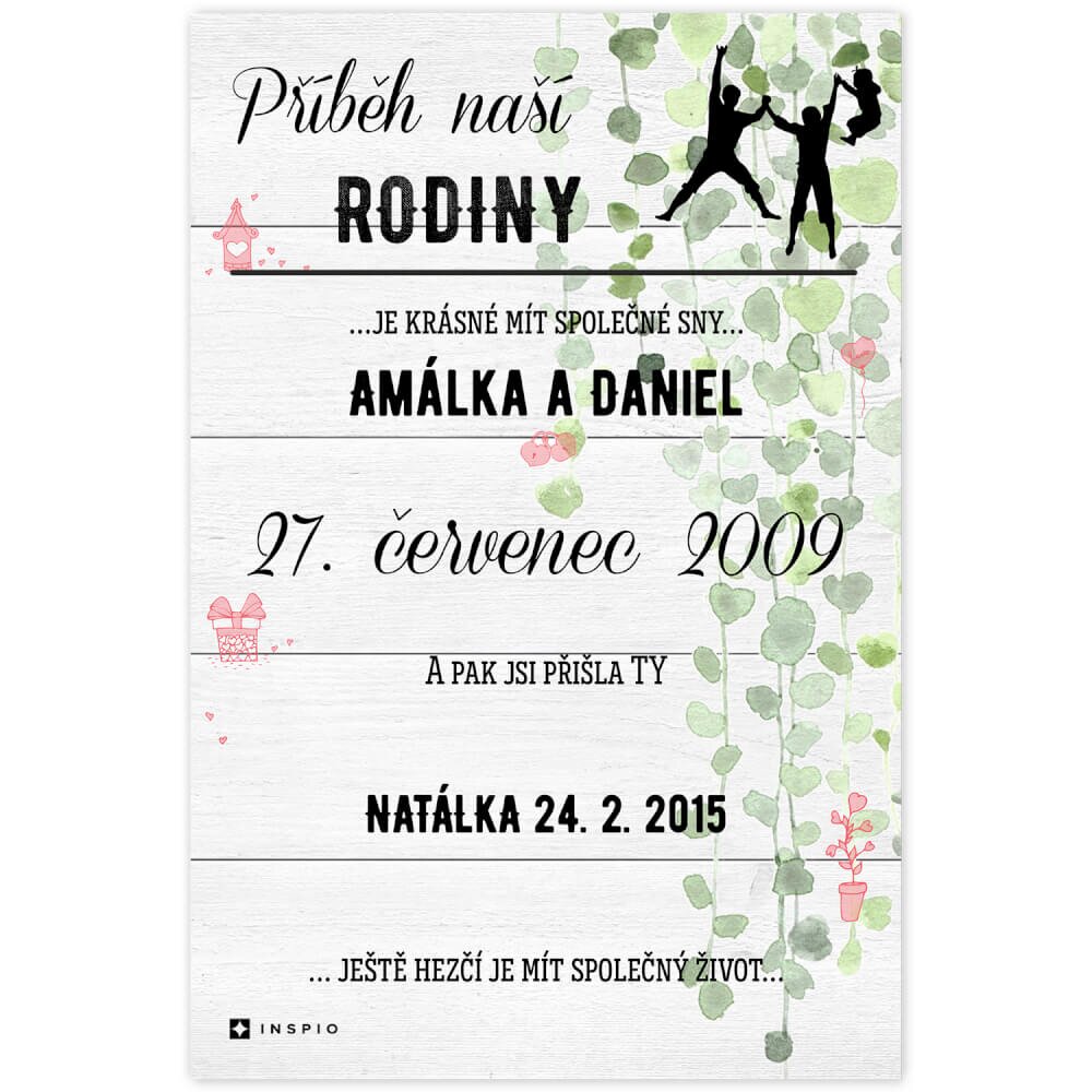 INSPIO Obraz na zeď - Příběh rodiny růžové květy