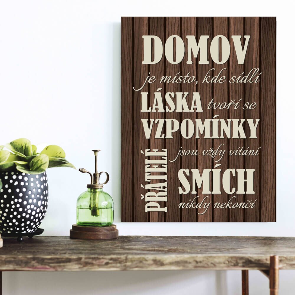 INSPIO Obraz na zeď - Rodinná tabulka - V tomto domě