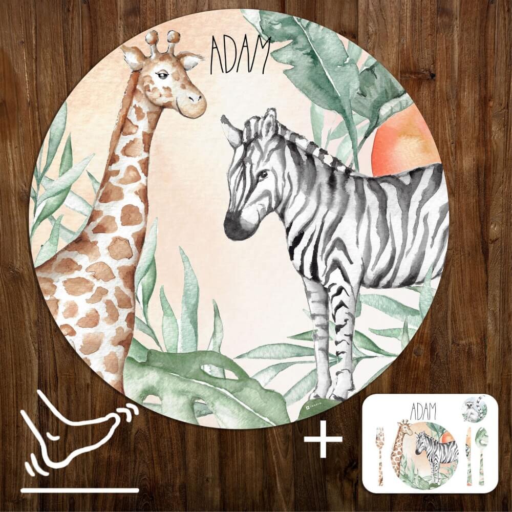 INSPIO Podložky pro děti - Zebra a žirafa SAFARI