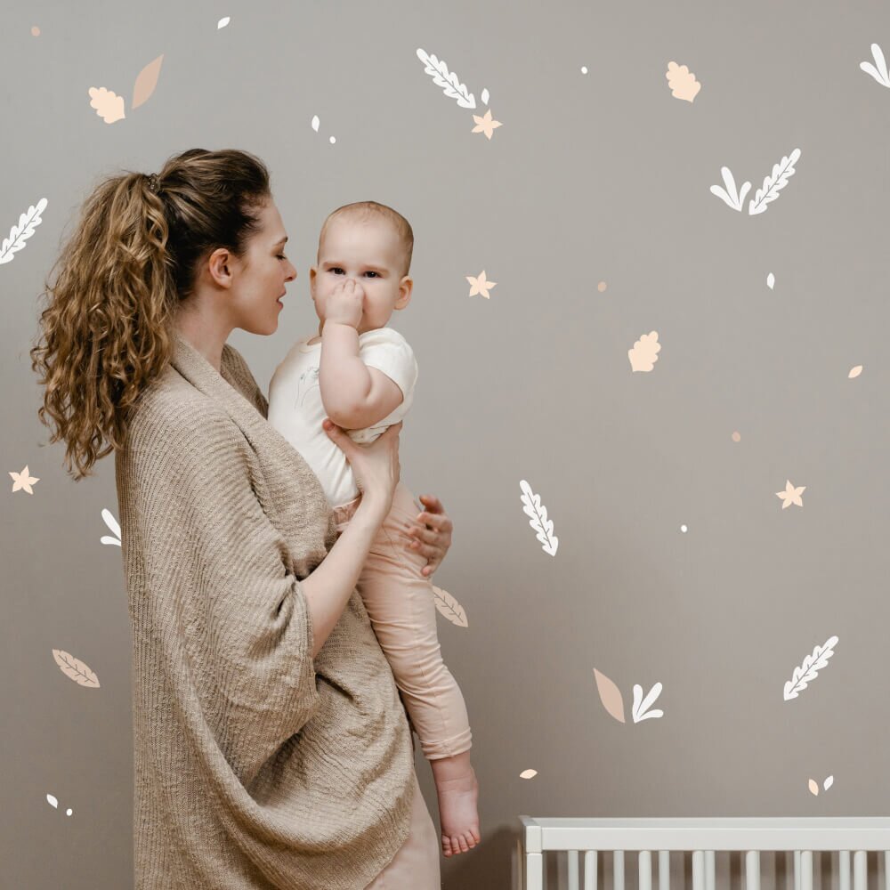 INSPIO Různé tvary přelepitelných textilních samolepek ve vaší vlastní barevné kombinaci do obývacího pokoje ložnice. Poštovné zdarma.