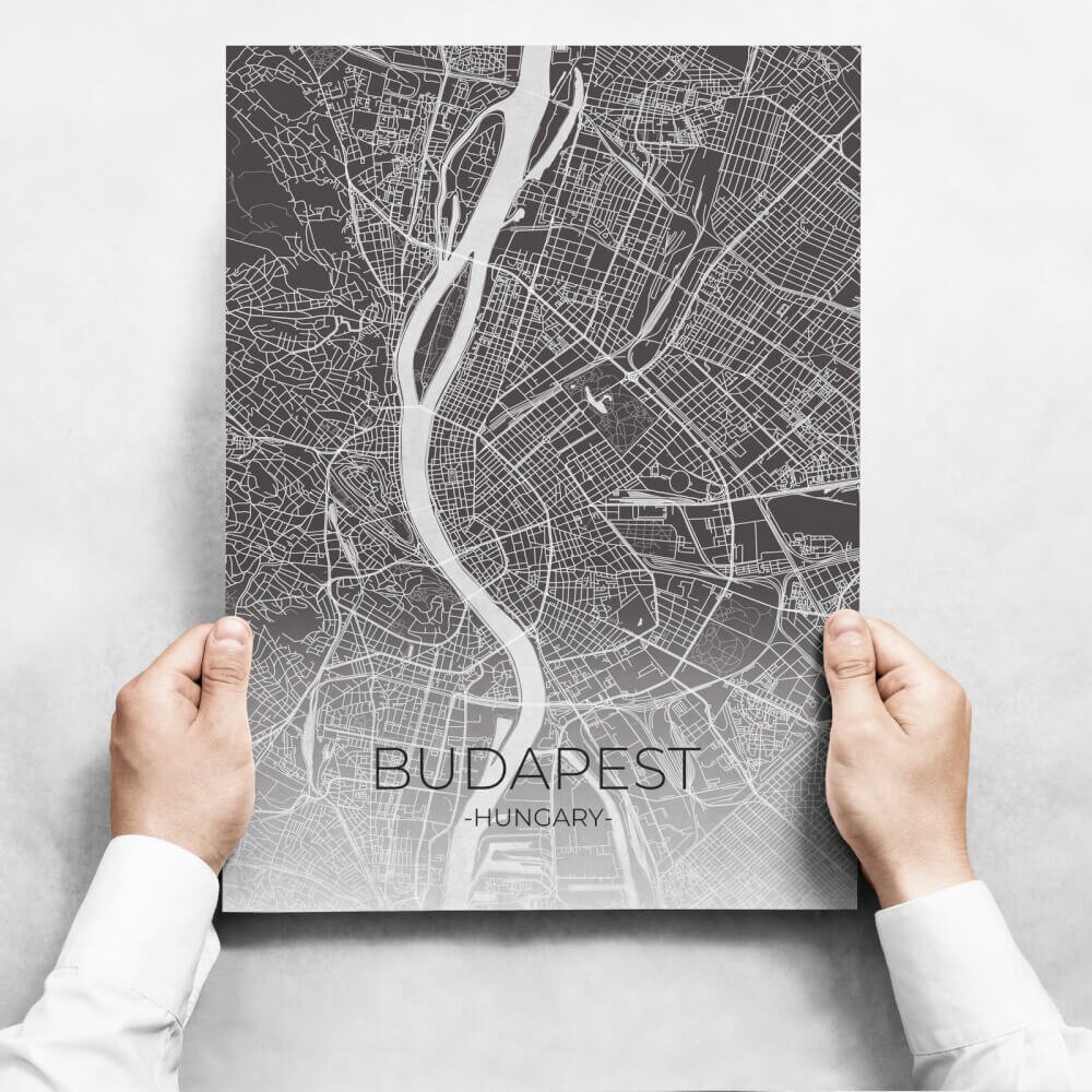 INSPIO Sada obrazů - Map Of Budapest