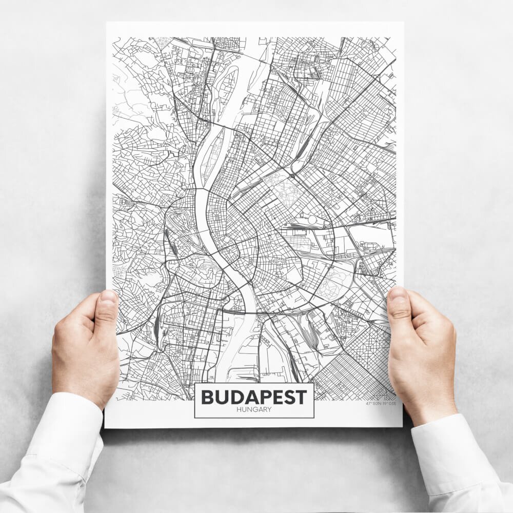 INSPIO Sada obrazů - Map of Budapest II