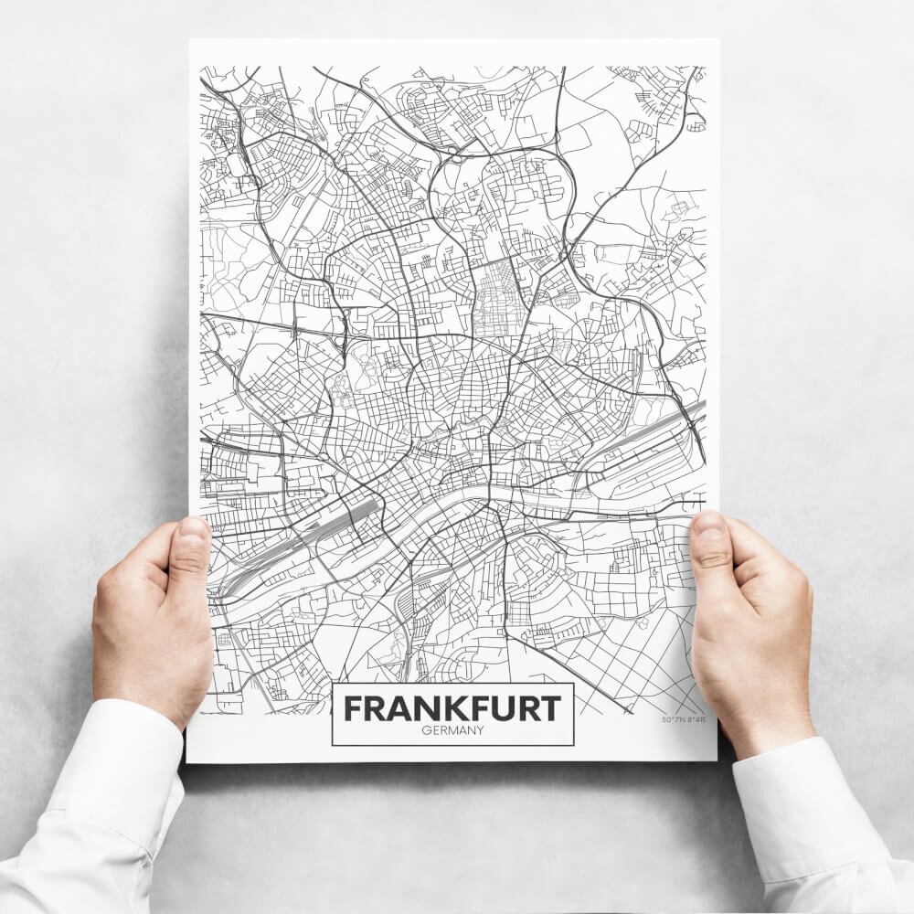 INSPIO Sada obrazů - Map of Frankfurt