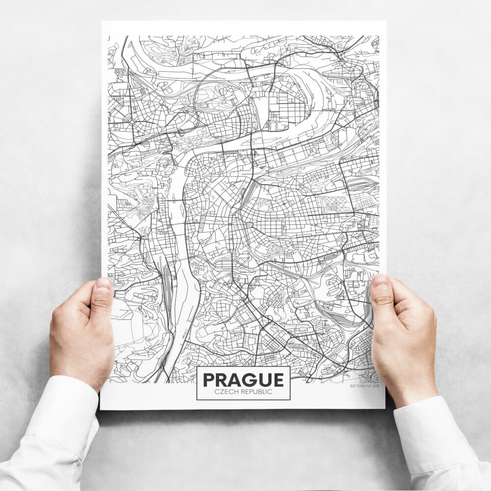 INSPIO Sada obrazů - Map of Prague