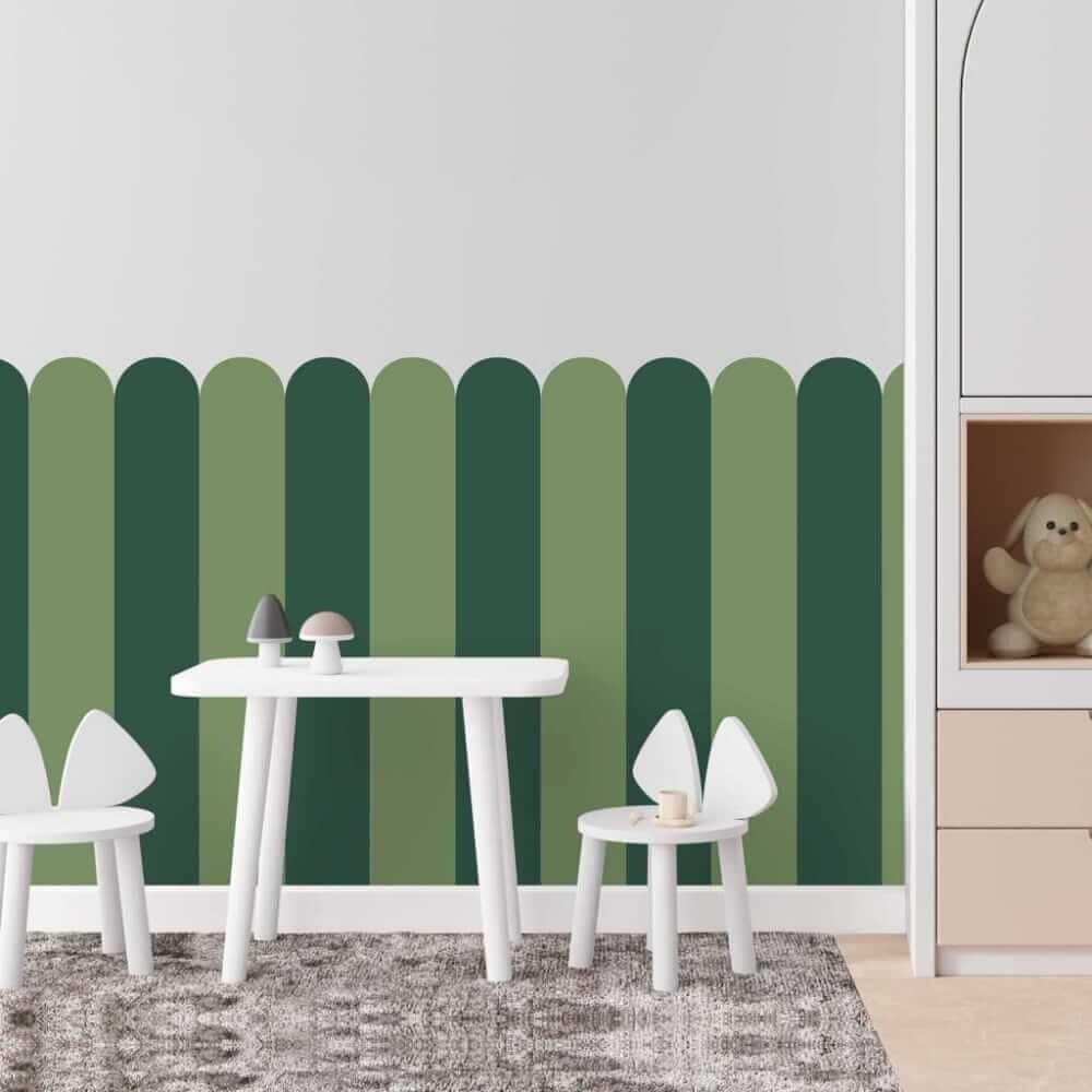 INSPIO Samolepicí textilní tapeta Oblouk - Olive Leaf (Tlumená zelená s přírodním dojmem)