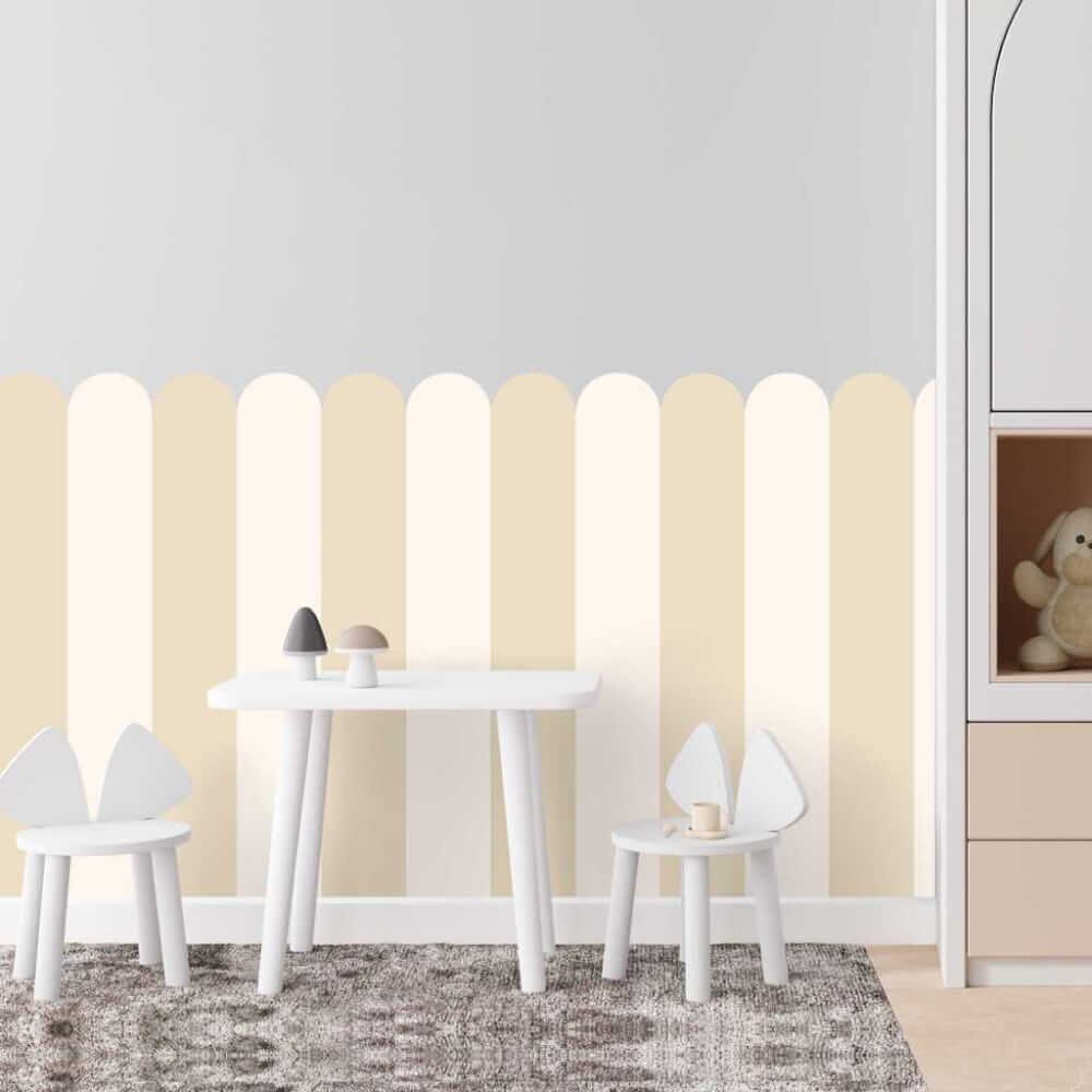 INSPIO Samolepicí textilní tapeta Oblouk - Sand Beige (neutrální béžová - ideální pro kombinování)