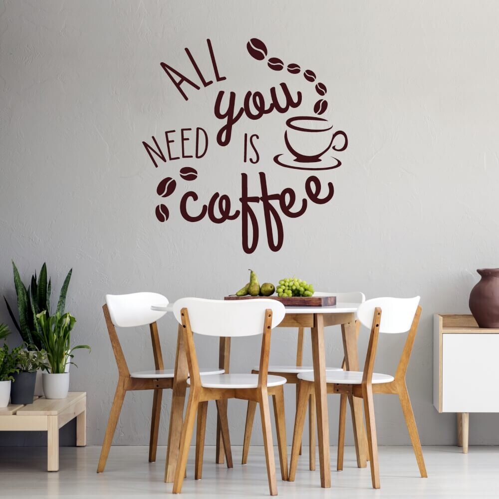 INSPIO Samolepka do kuchyně a jídelny - All you need is coffee