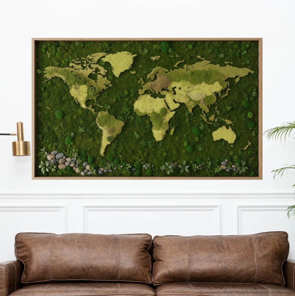 INSPIO Samolepka Mapa světa - Mechový les a přírodní detaily