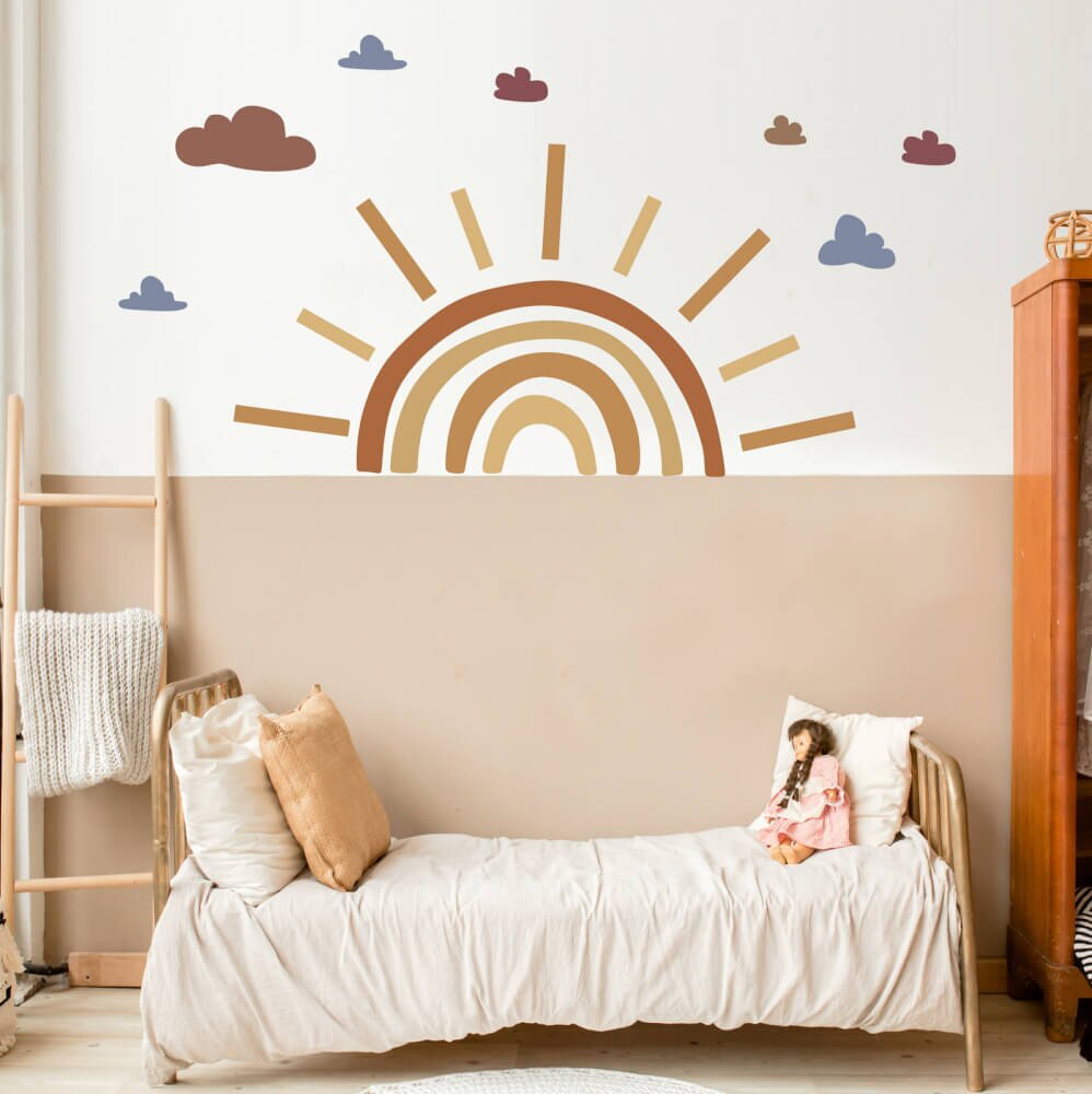 INSPIO Samolepka na zeď do dětského pokoje - Boho sluneční duha