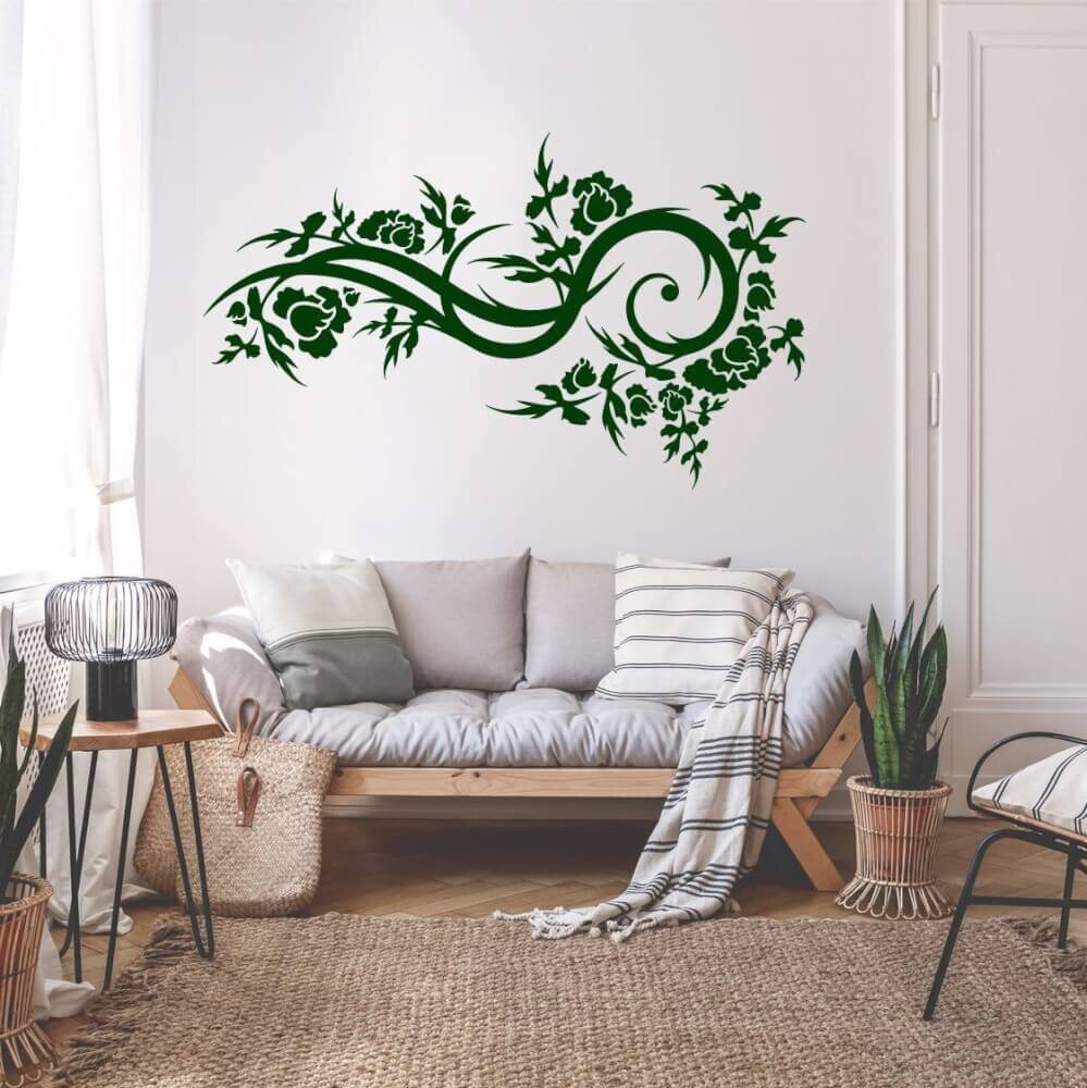 INSPIO Samolepka na zeď - Květinový ornament do ložnice