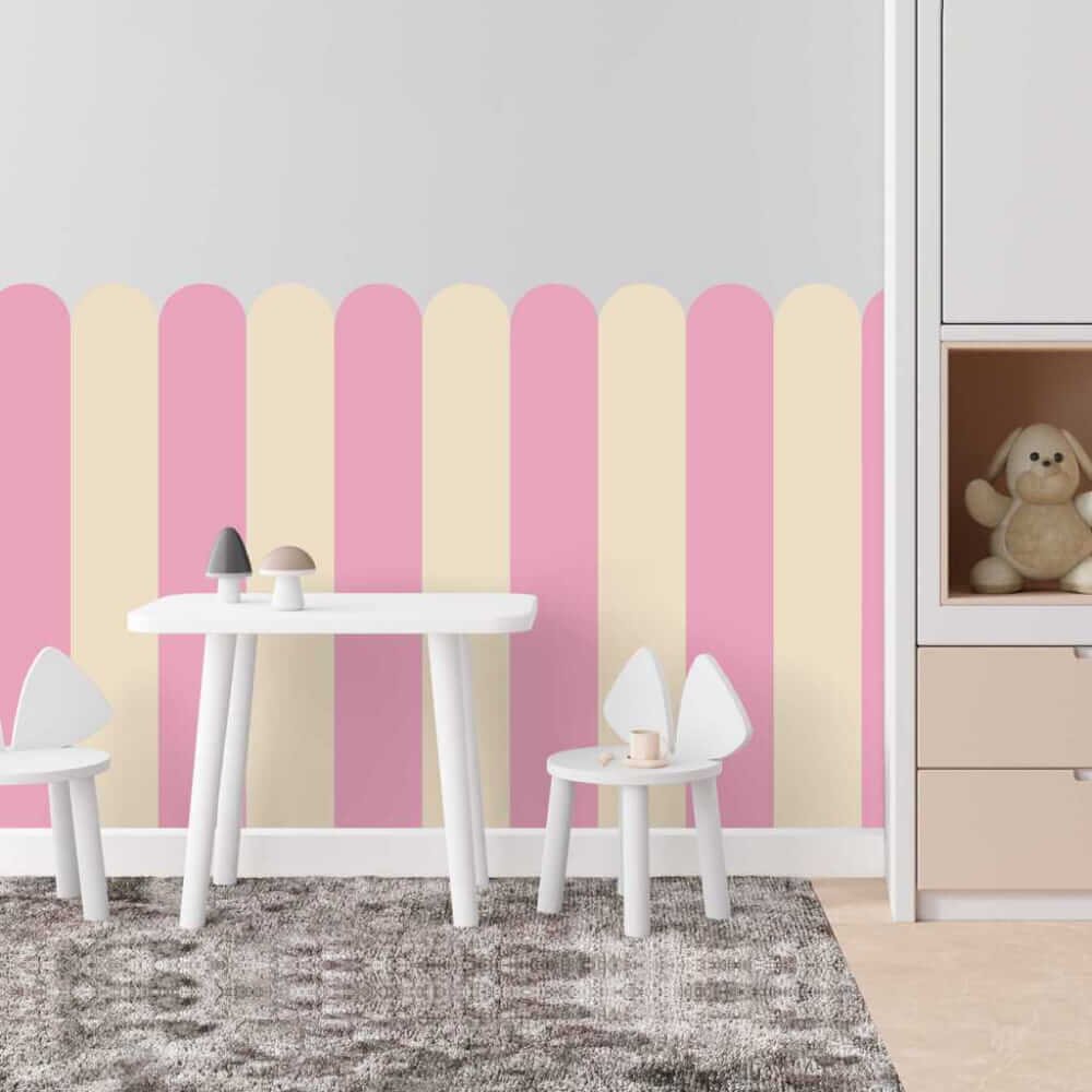 INSPIO Samolepka na zeď Oblouk - Candy Dream (Hravá sladká růžová pro děti)