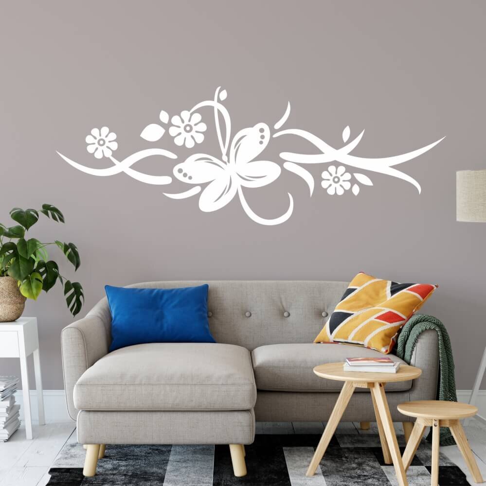 INSPIO Samolepka na zeď - Ornament s motýlem