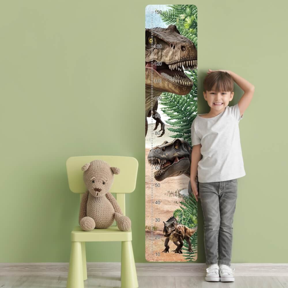INSPIO Samolepky do dětského pokoje - Dětský metr s dinosaurem