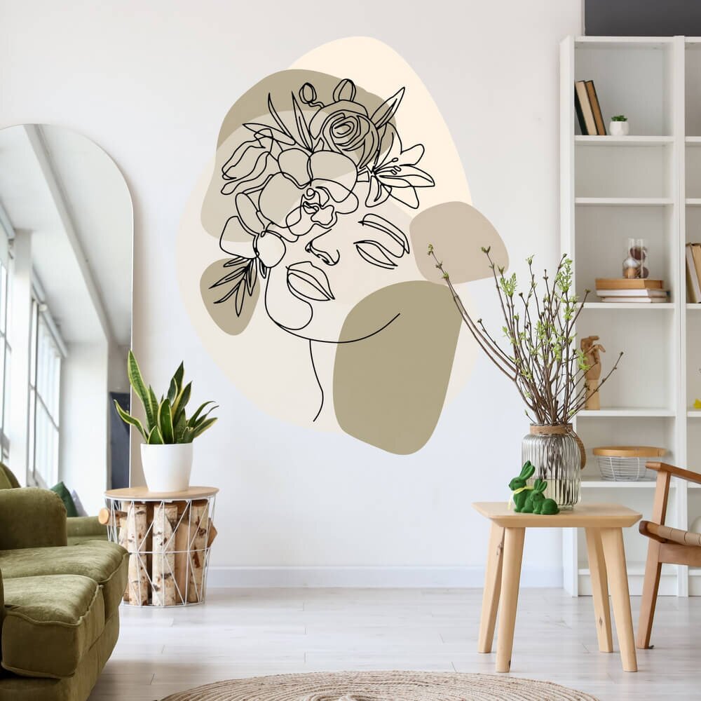 INSPIO Samolepky do obývacího pokoje - Žena v hnědém provedení