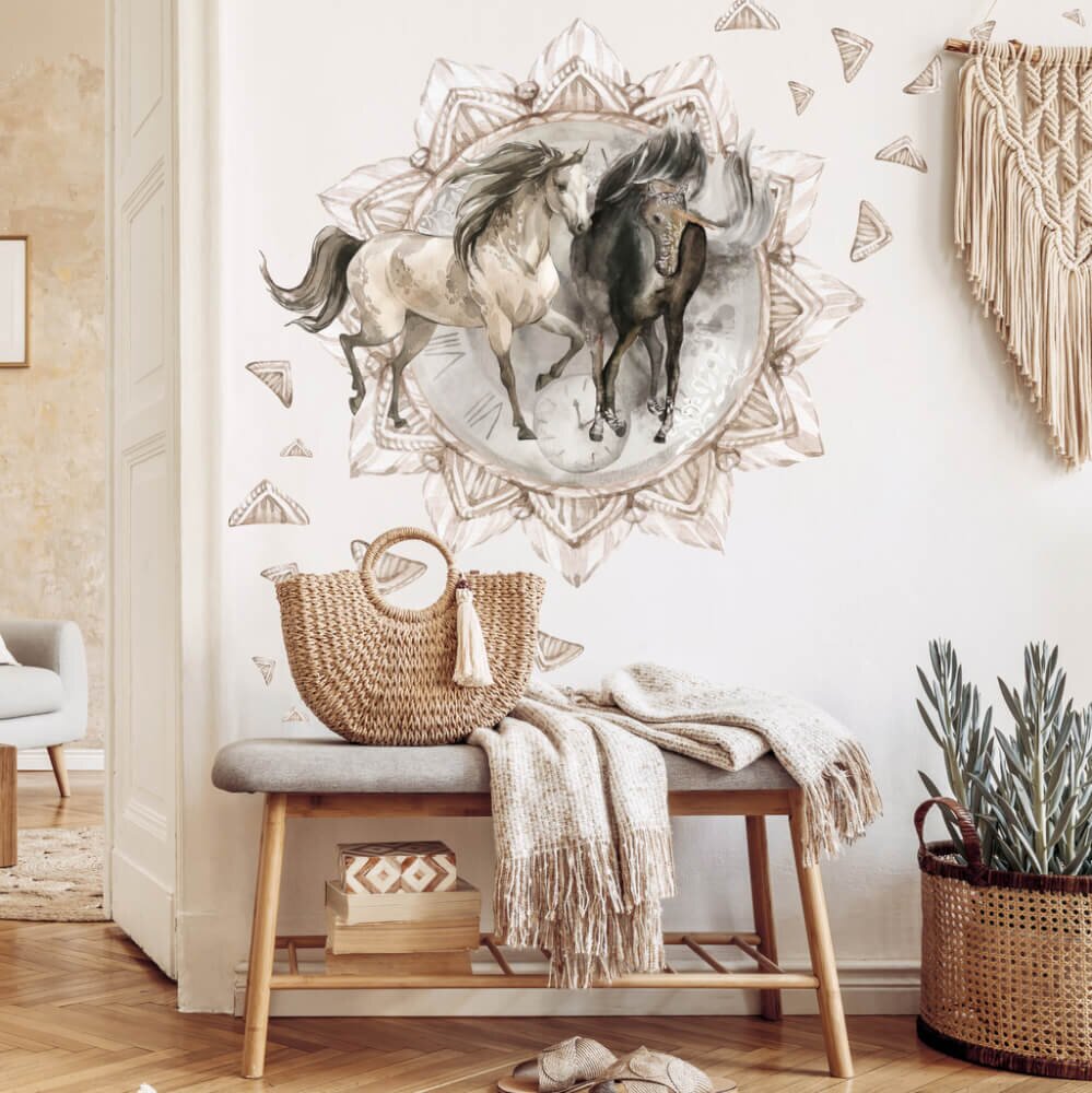 INSPIO Samolepky na zeď - Koně v boho stylu