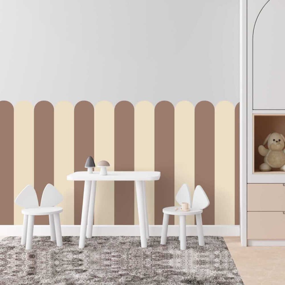 INSPIO Zástěna na postel Oblouk - Earth Brown (Teplá hnědá tónovaná přírodní)