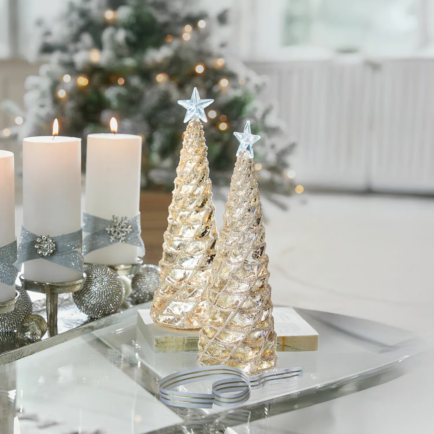 LOBERON Dekorativní stromečky 2dílná sada Glitter