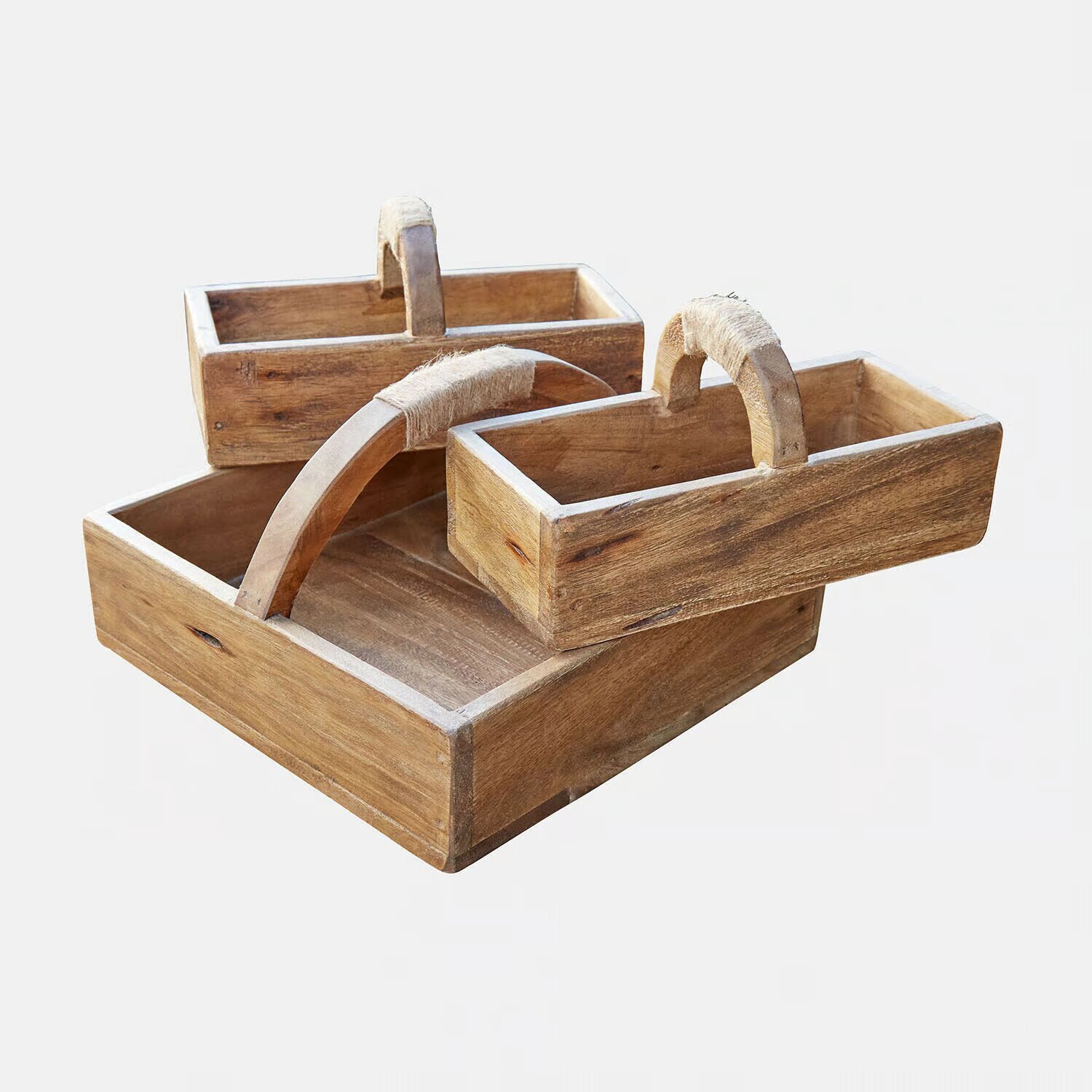 LOBERON Dřevěné úložné boxy 3dílná sada Nettleby
