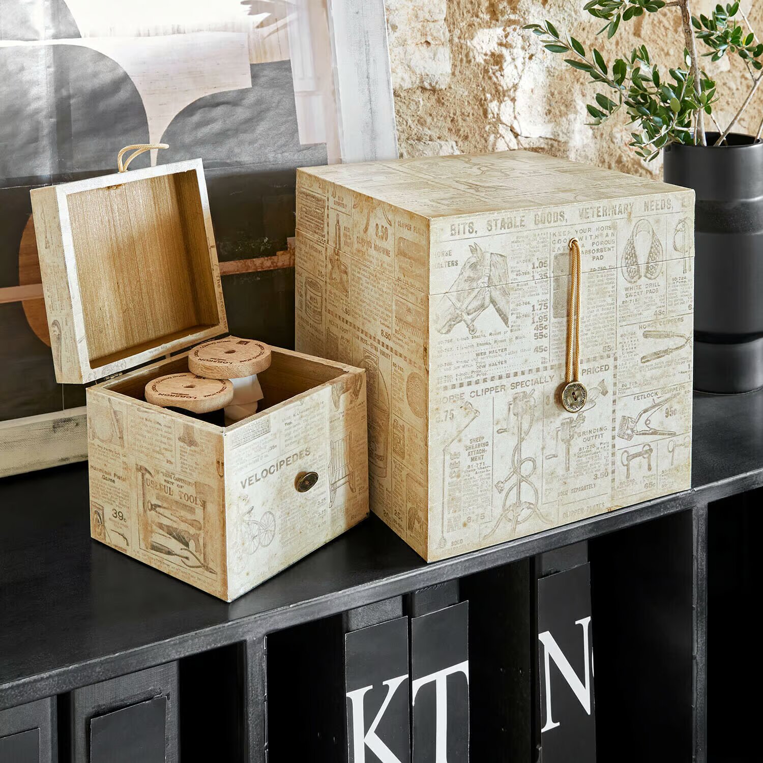 LOBERON Úložné boxy 2dílná sada Elridge