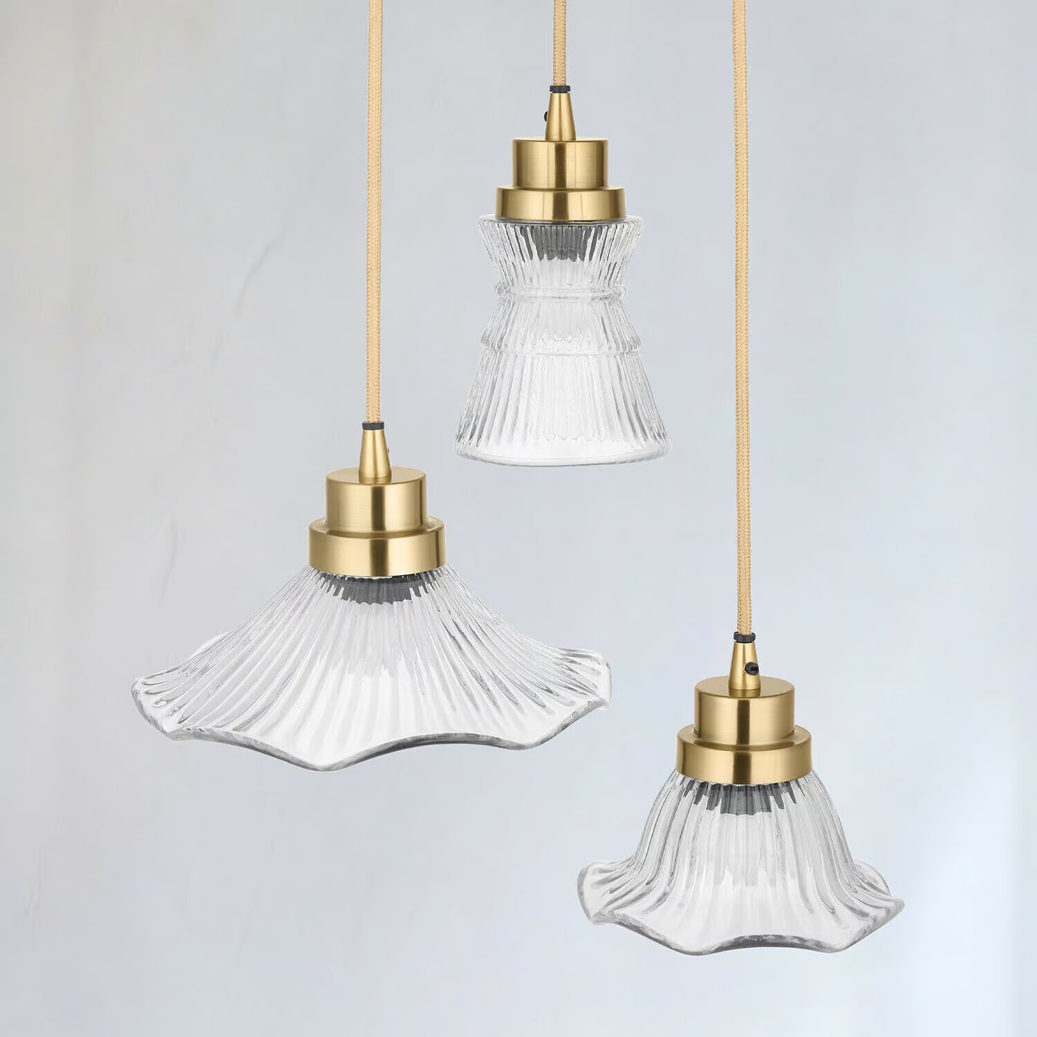 LOBERON Závěsné lampy 3dílná sada Lunaras
